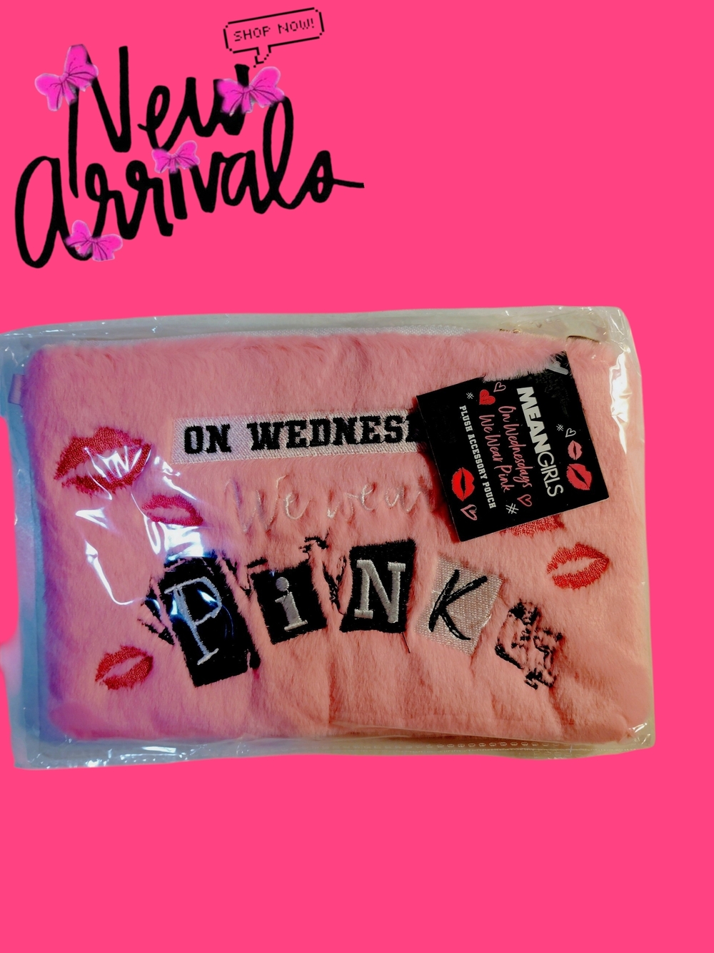 💎🩷*MEAN GIRLS* !Y2K! SOFT PINK FAUX FUR BAG!🩷"On Wednesdays We Wear Pink!"💎